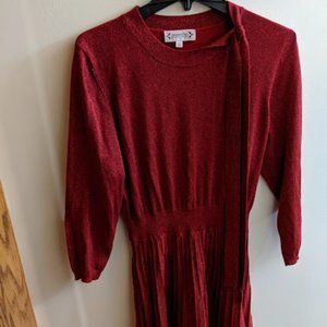 XL Nanette Lepore Sparkly Red Sweater Dress